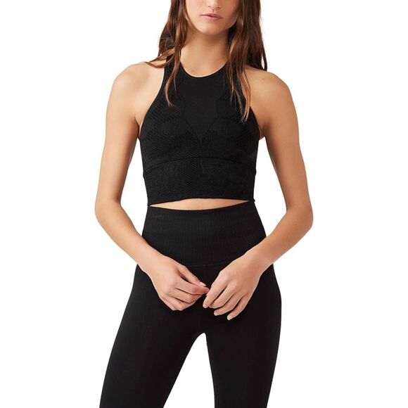 NWT Free People Movement Black Every Single Time Floral Bra Size XS/S  390 - Picture 1 of 4